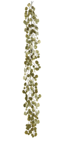 Guirnalda eucalipto con brillos metálicos 183 cms