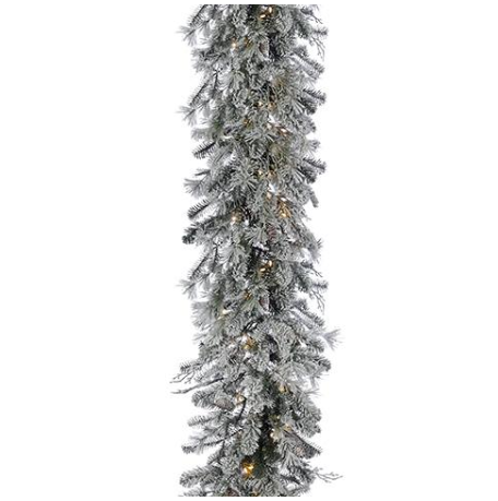 LED Guirnalda verde nevada con piñas 274 cms