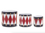 Set 3 tambores de resina Rojo/Negro/blanco